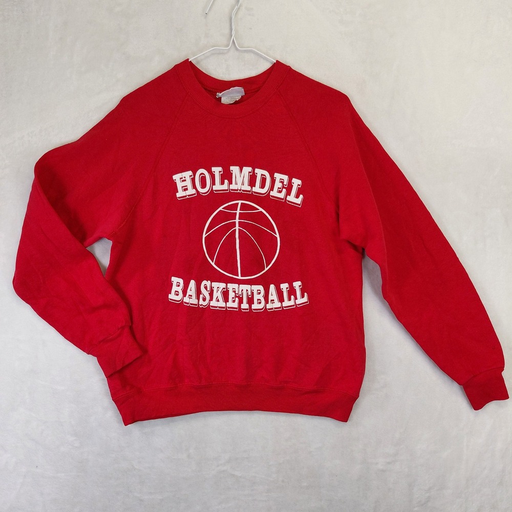 Vintage Lee Holmdel Basketball Sweatshirt Red Raglan Mens Medium